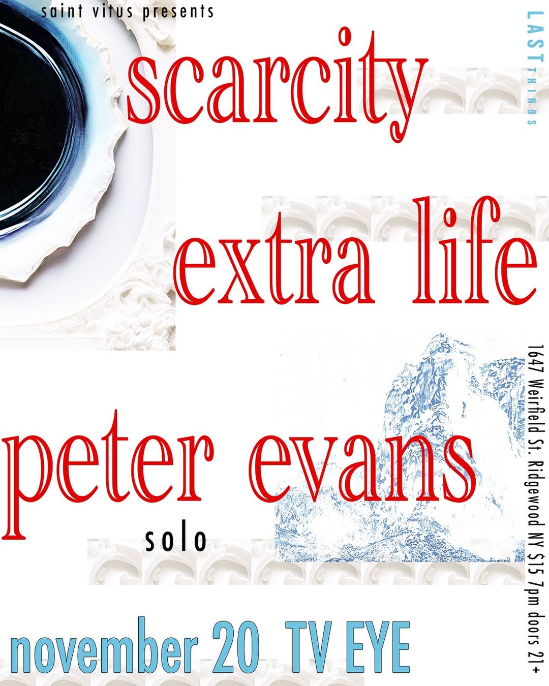 Event cover for Saint Vitus Presents Scarcity, Extra Life, and Peter Evans