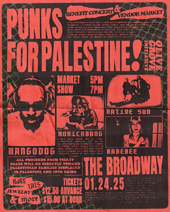 Punks For Palestine! Benefit Concert & Vendor Market