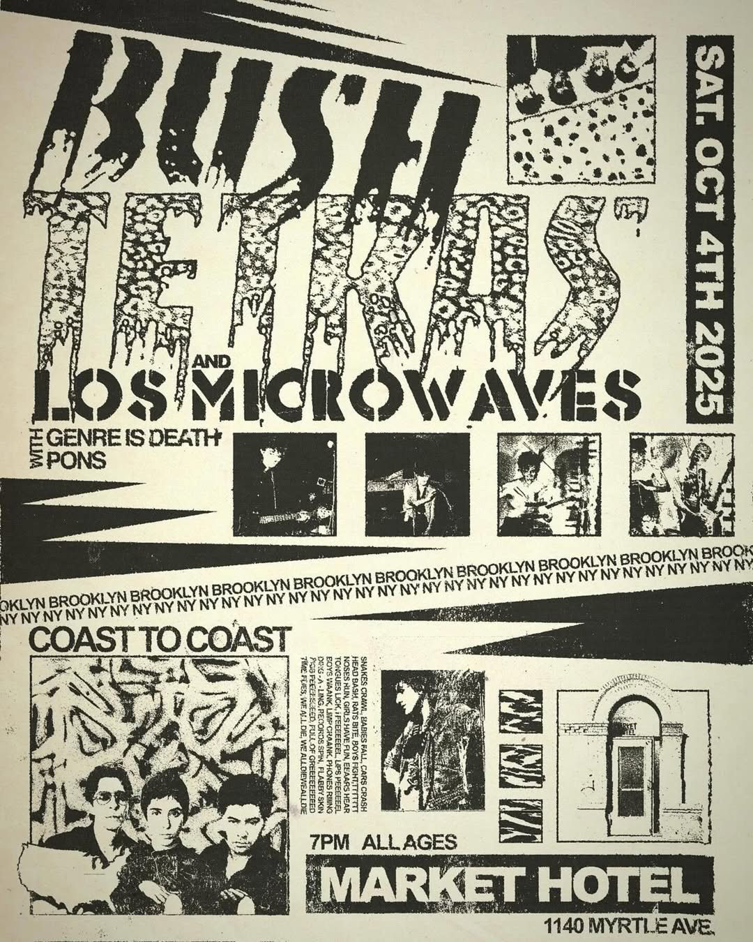 Bush Tetras, Los Microwaves, Pons, and Genre Is Death